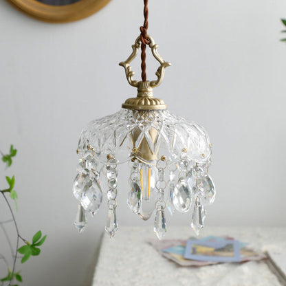 Elegant Crystal Pendant Light GoldFinish