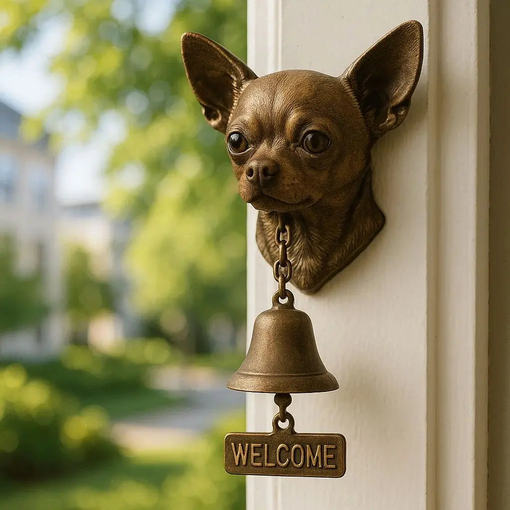 Classic Bronze Wall Bell with Dog Design