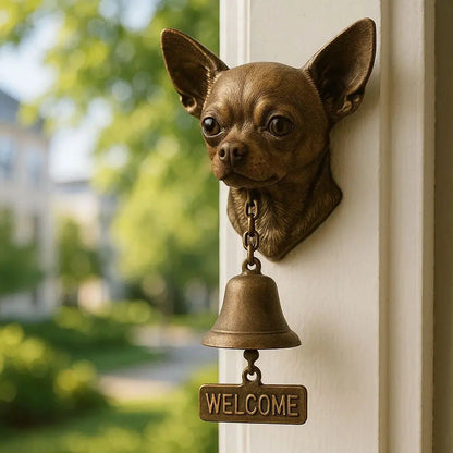 Classic Bronze Wall Bell with Dog Design