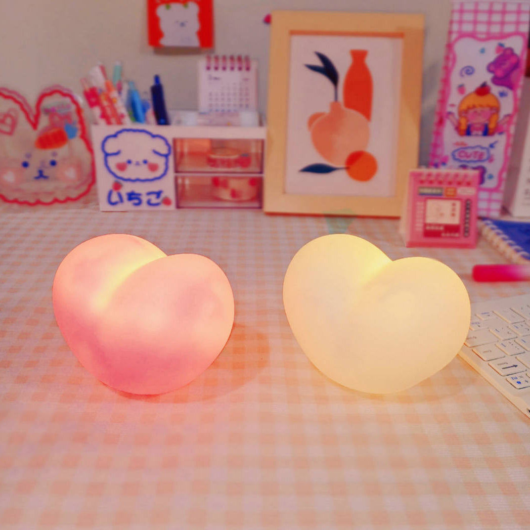 Soft Heart Table Lamp Warm LED Nightlight