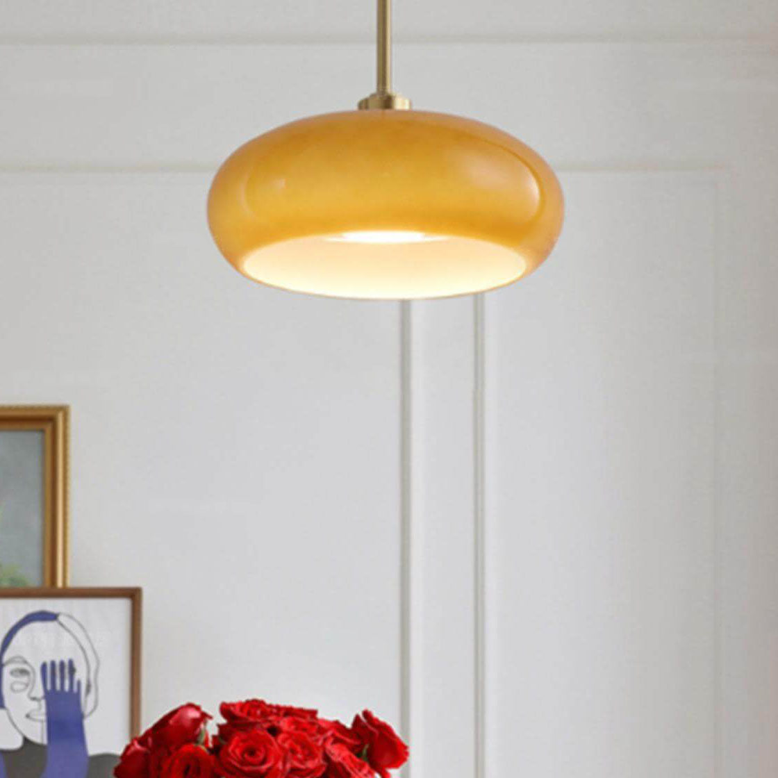 Sleek Glass Copper Pendant Light Fixture