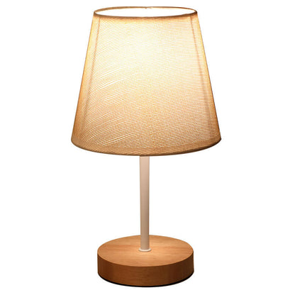 Rustic Wooden Cone Shape LED Desk Lamp