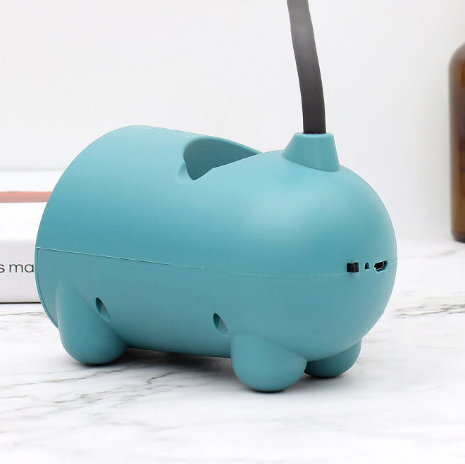 Compact LED Desk Lamp with USB Port and Pen Tray