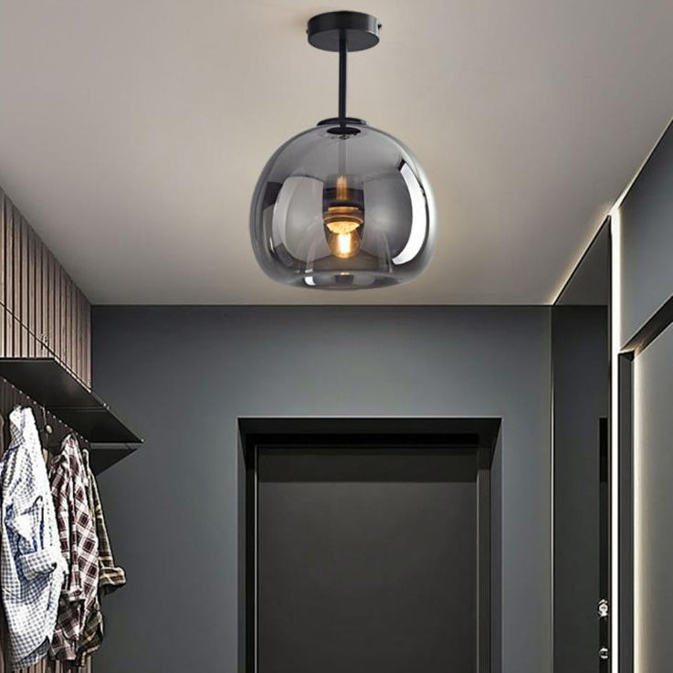 Modern Smoke Gray Glass Light Fixture