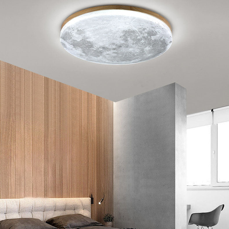 Sleek Wood LED Ceiling Light Fixtures 24W Modern Home
