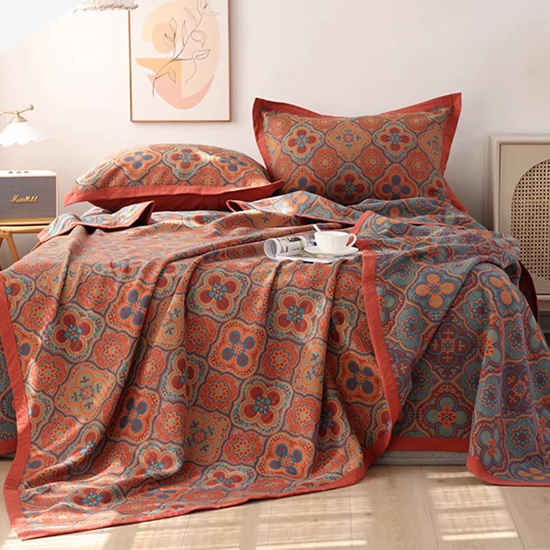 Soft Floral Reversible Quilt for Full Queen King Beds - Cofik