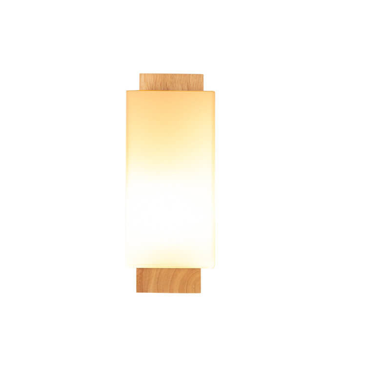 Simple Wooden Glass Wall Sconce Lamp