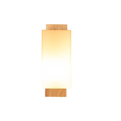 Simple Wooden Glass Wall Sconce Lamp