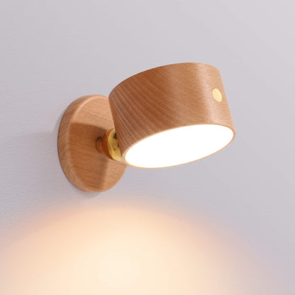 Compact Wooden Plug in LED Wall Lamp - Cofik