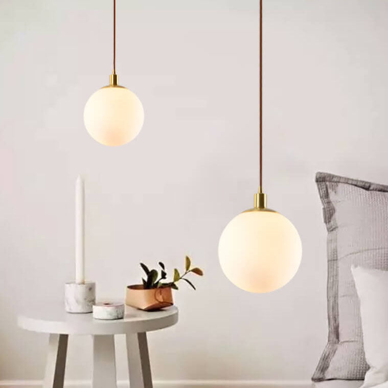 Elegant Glass Pendant Light Adjustable Gold Finish