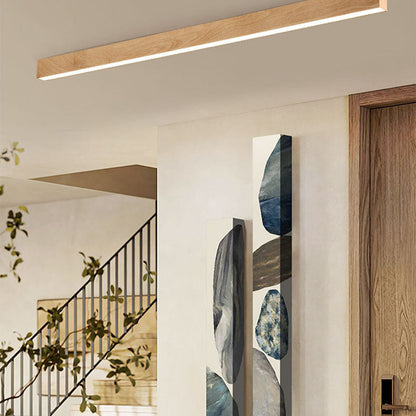 Sleek LED Ceiling Light Fixture 24 Inch Walnut Finish - Cofik