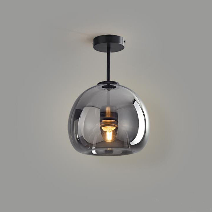 Modern Smoke Gray Glass Light Fixture
