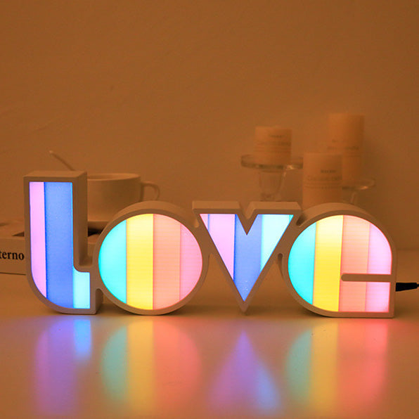 Stylish LED Letter Table Lamp for Bedroom Decor