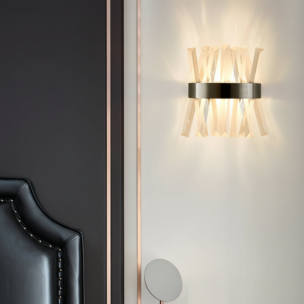 Elegant Glass Wall Lamp Stainless Steel LED Lighting Fixture