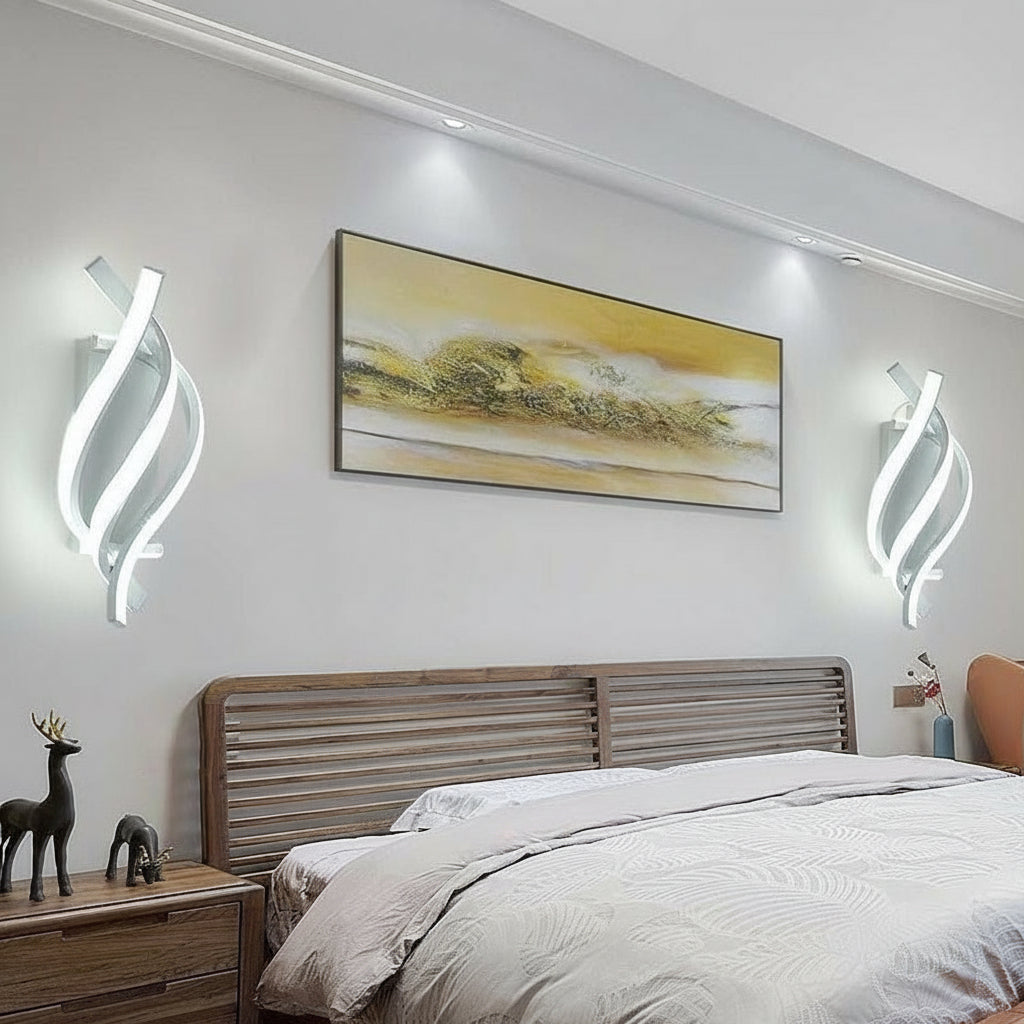 Modern Spiral LED Wall Light 3 Color Dimmer