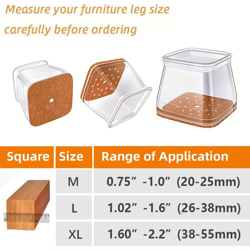 Clear Floor Protector Chair Leg Covers with Felt Bottoms