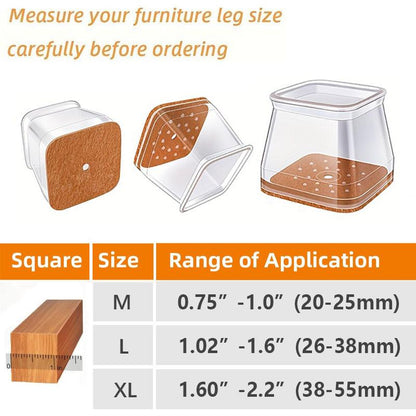 Clear Floor Protector Chair Leg Covers with Felt Bottoms