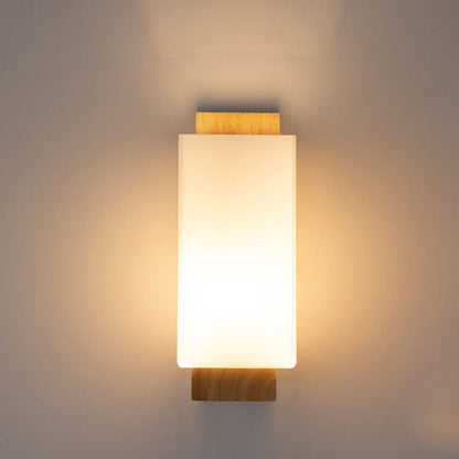 Simple Wooden Glass Wall Sconce Lamp - Cofik
