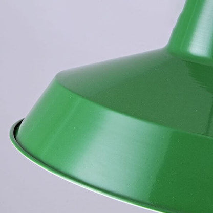 Vintage Metal Pendant Lamp Green Iron Shade