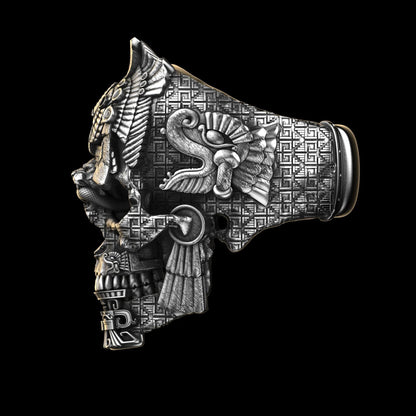 Edgy Silver Skull Band Ring
