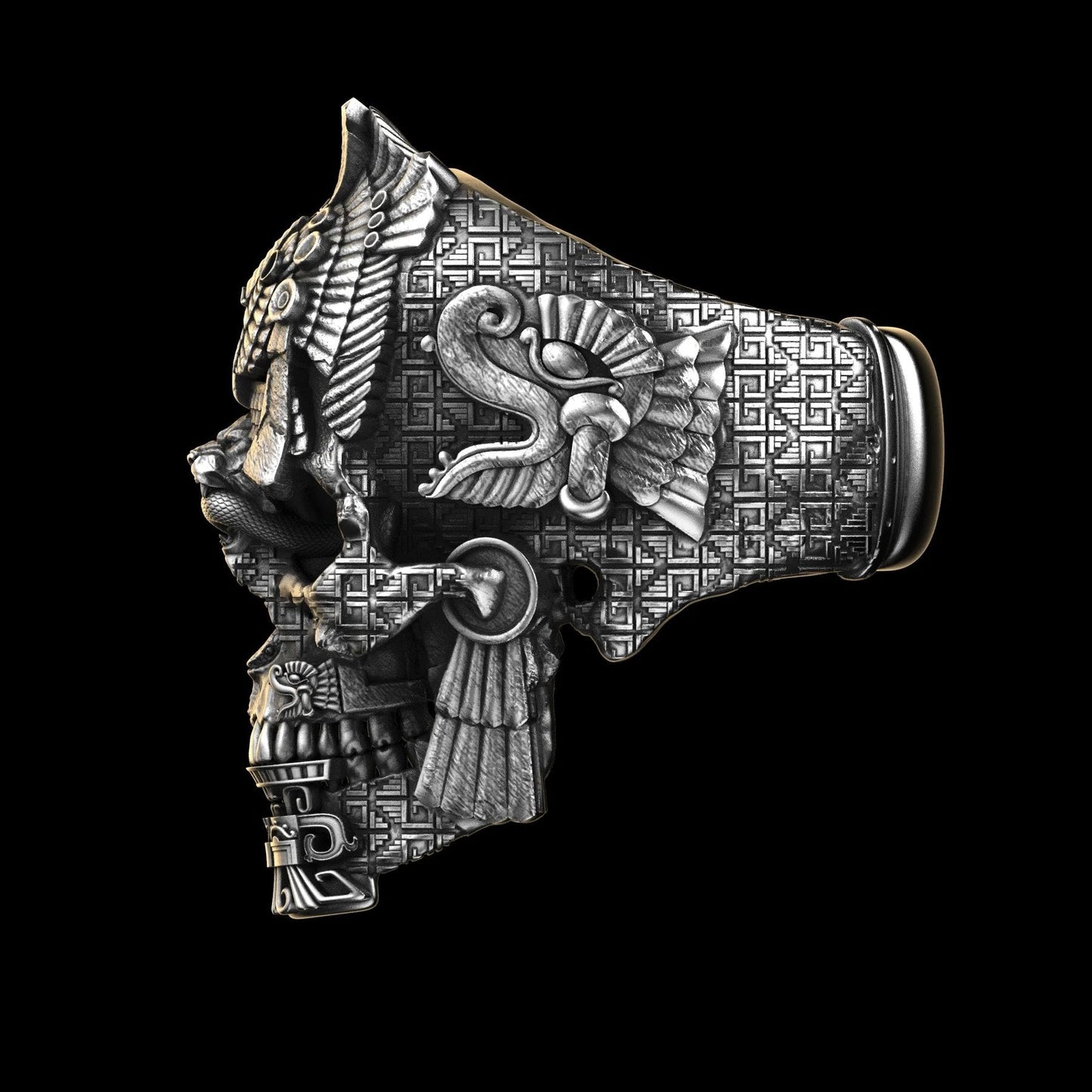 Men's Handcrafted Silver Skull Ring