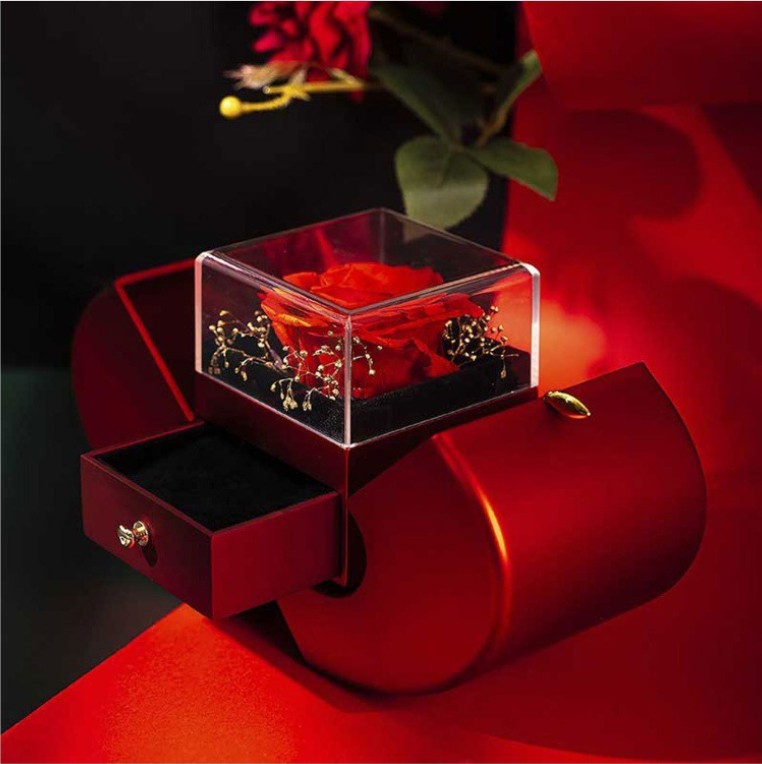 Beautiful Wooden Jewelry Box with Free Necklace