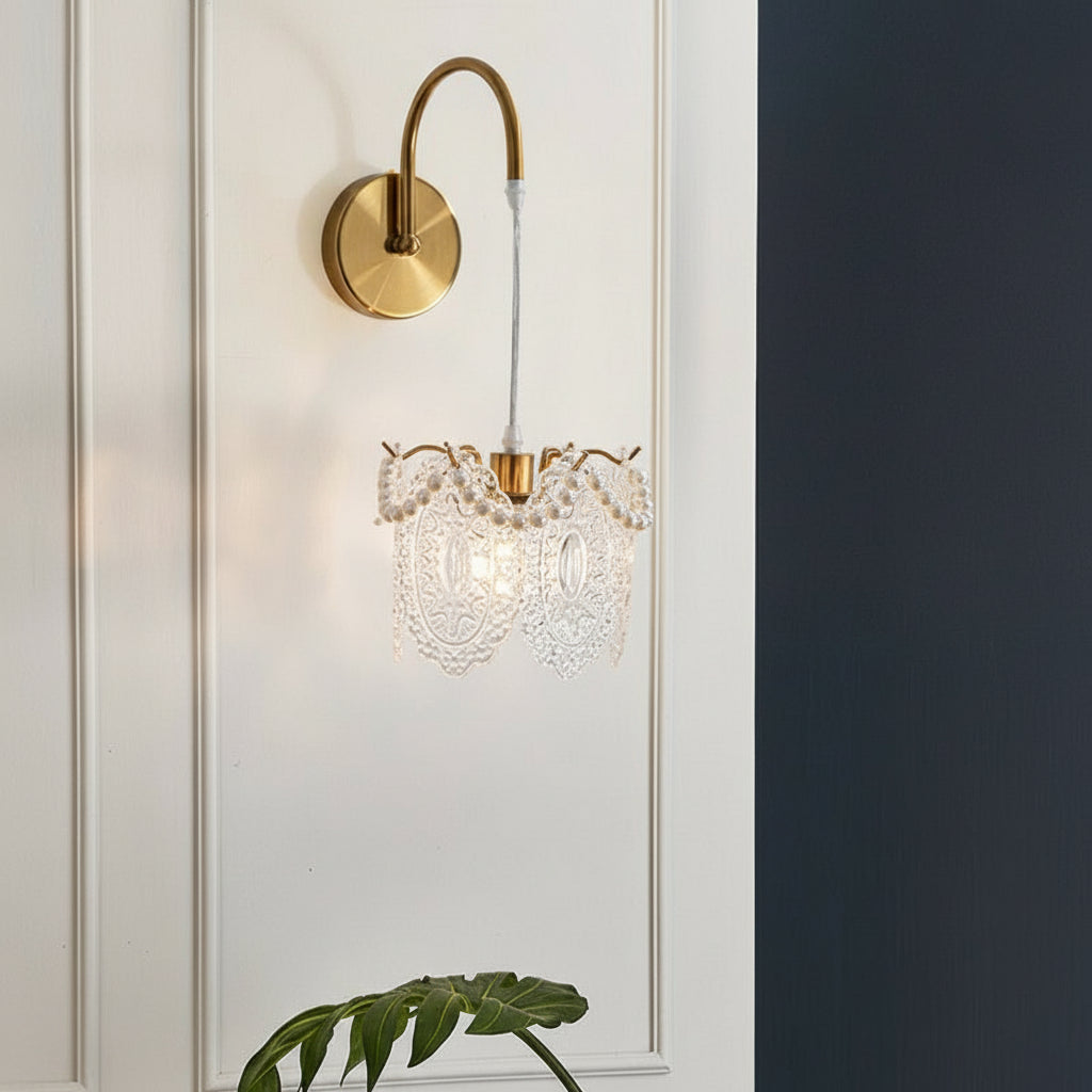 Modern Glass Wall Lamp Art Deco Style