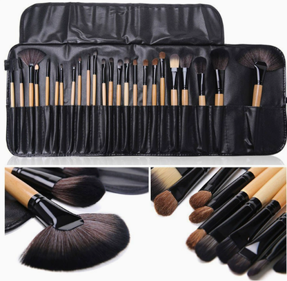 Complete 24 Piece Makeup Brush Kit with Case