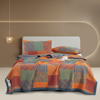 Soft Cotton Bed Quilt - Lightweight King Queen Coverlet - Cofik