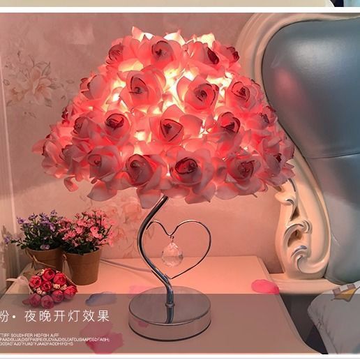 Classic Elegant Rose Table Lamp for Bedroom