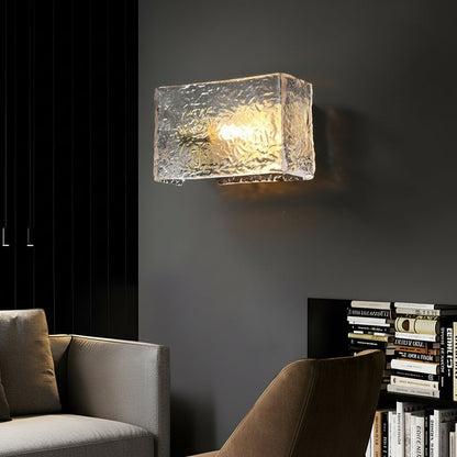 Contemporary LED Wall Lamp – Brushed Metal Glass Shade
