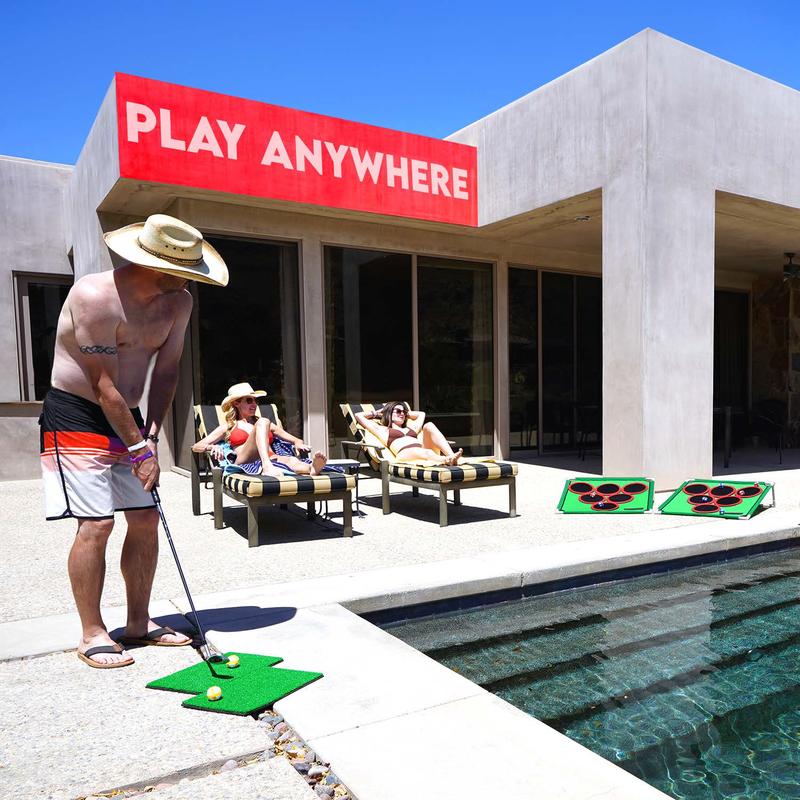 Compact Travel Golf Pong Table Set