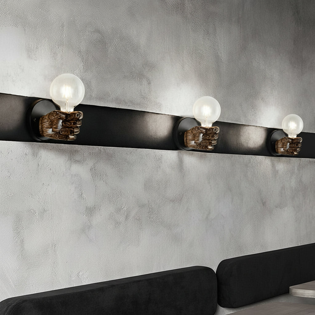 Unique Metal Fist Wall Light