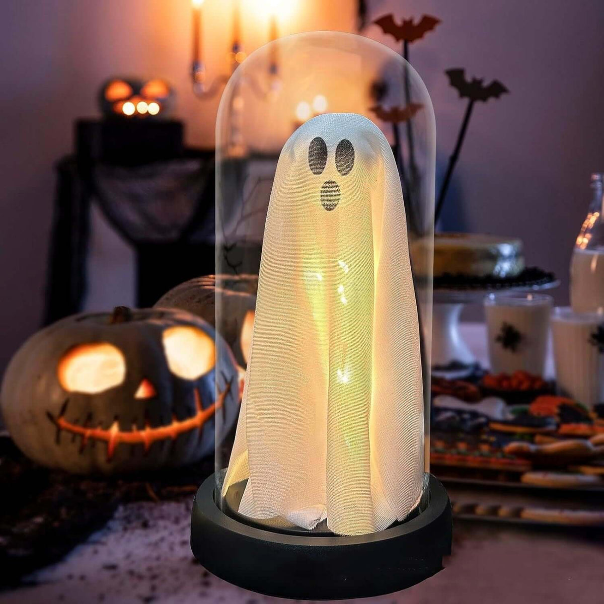 Spooky Ghost Glass Dome Table Lamp - Cofik