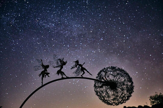 Whimsical Metal Fairy Garden Statue - Cofik