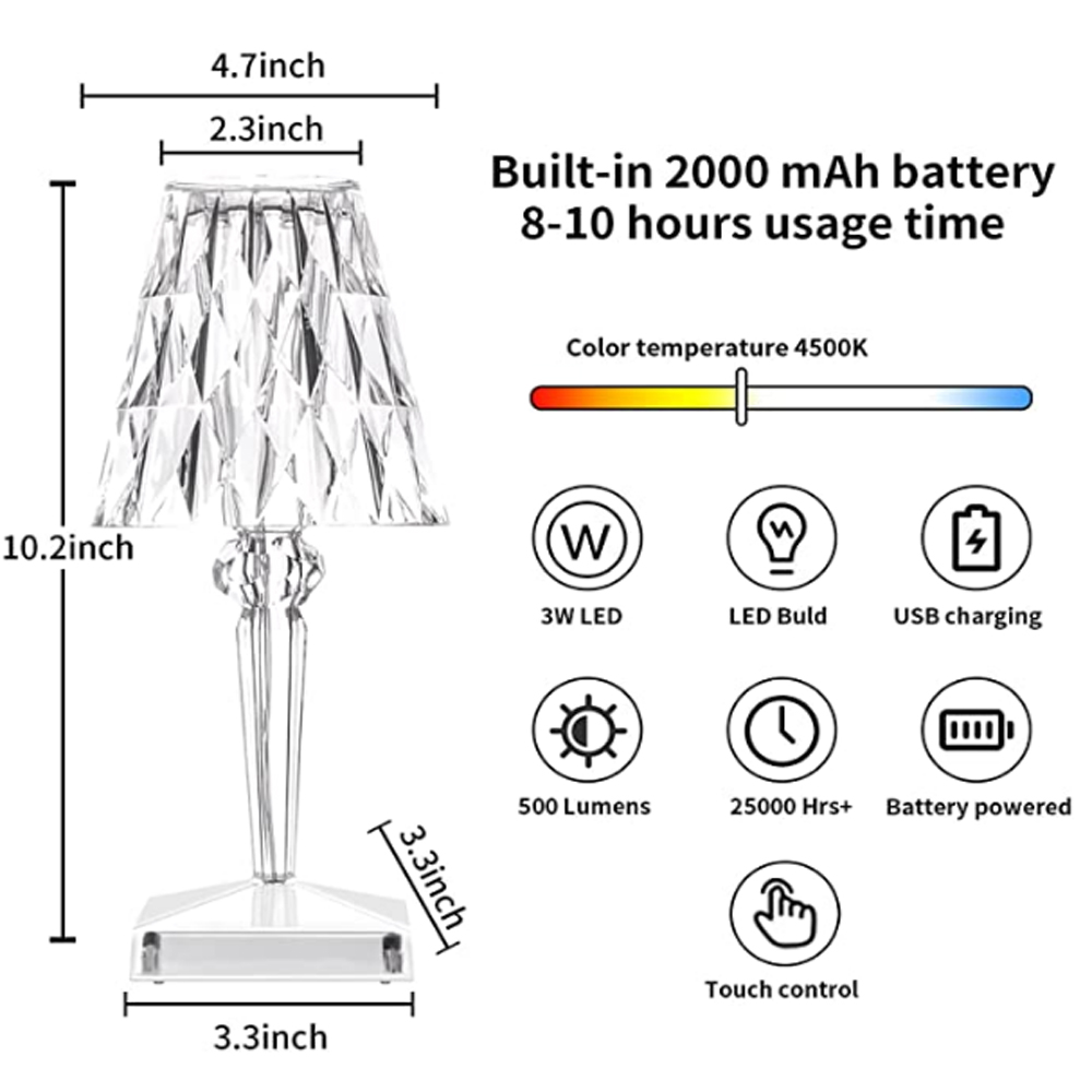 Stylish Table Lamp with USB and Touch Control
