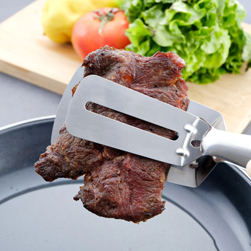 Premium Stainless Steel Kitchen Spatula Tongs Clamp