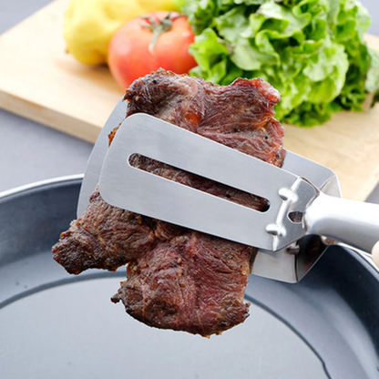 Premium Stainless Steel Kitchen Spatula Tongs Clamp