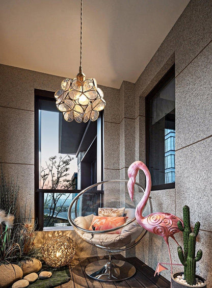 Elegant Glass Pendant Ceiling Light Adjustable Height