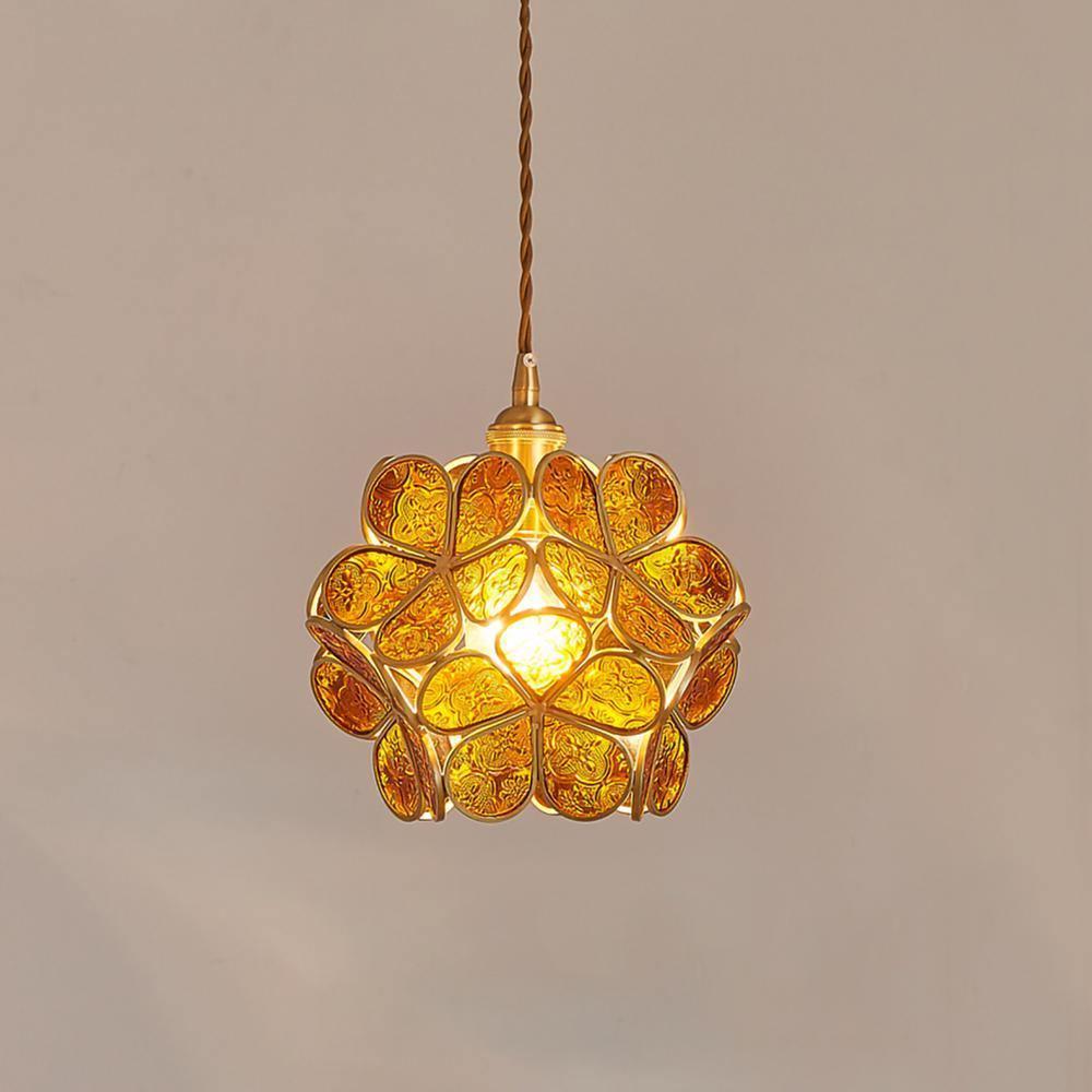 Elegant Glass Pendant Ceiling Light Adjustable Height