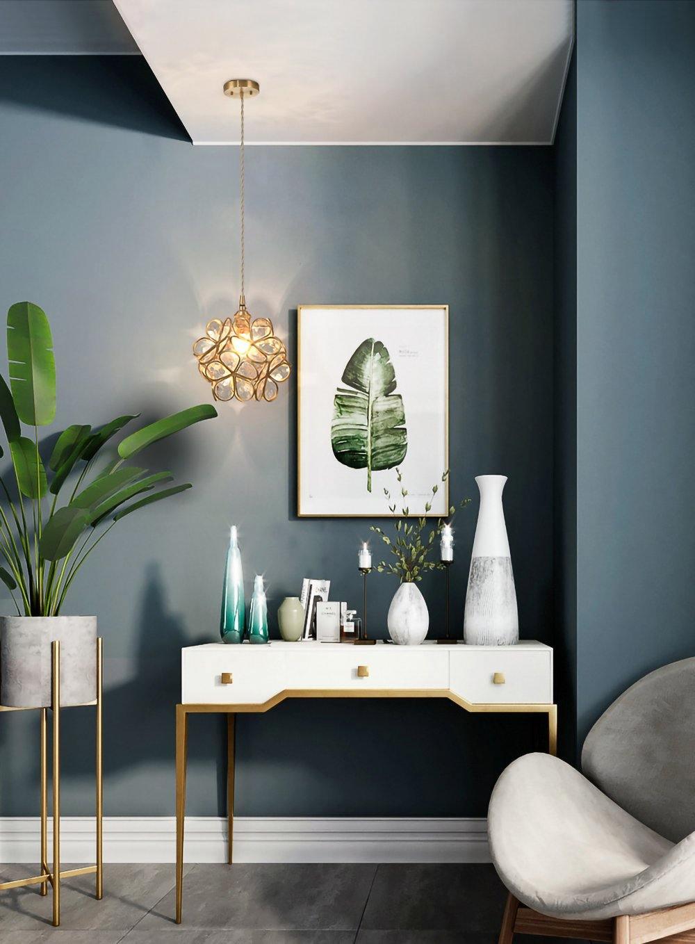 Elegant Glass Pendant Ceiling Light Adjustable Height