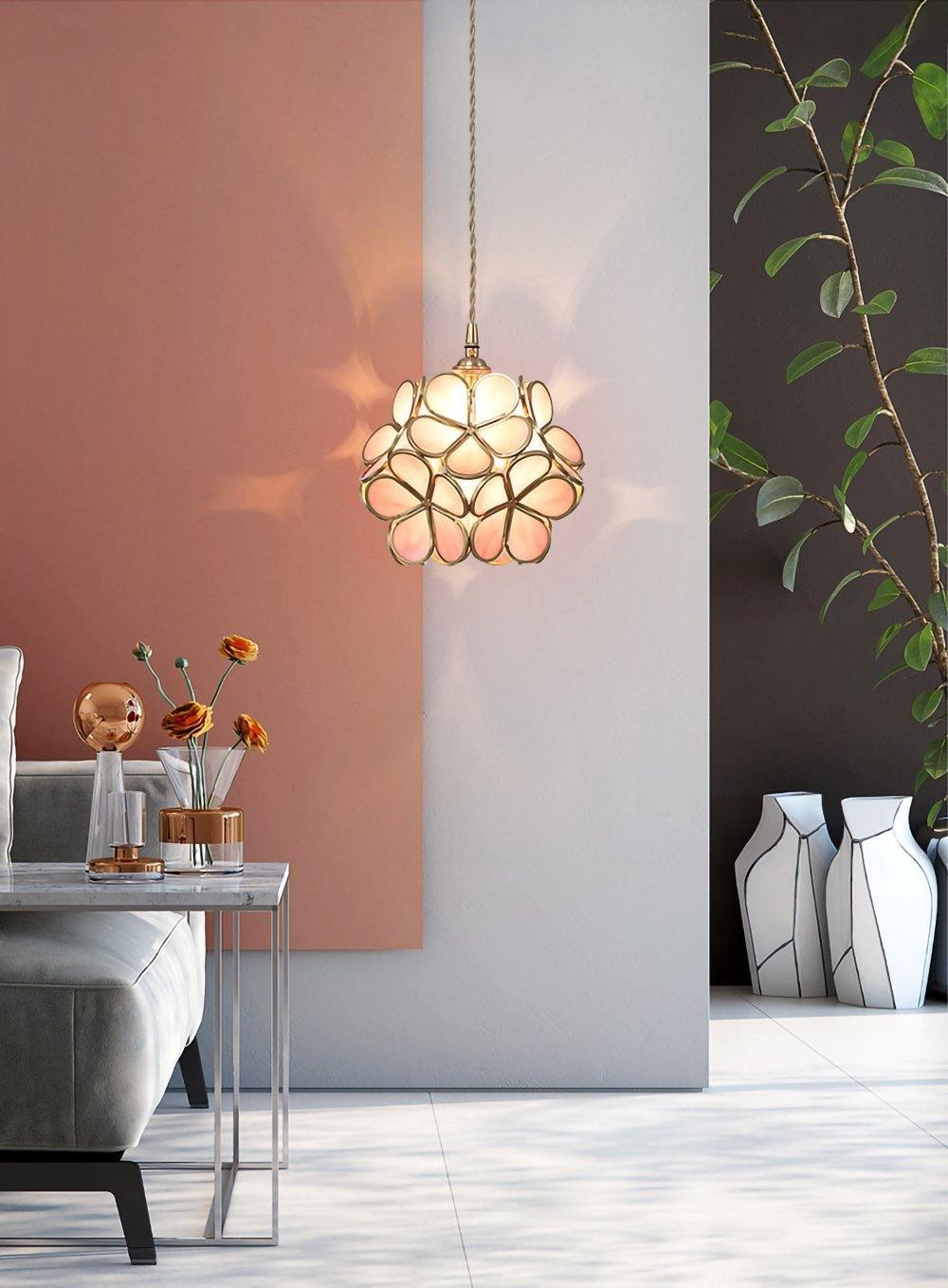 Elegant Glass Pendant Ceiling Light Adjustable Height