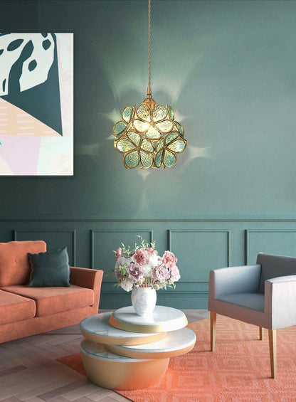 Elegant Glass Pendant Ceiling Light Adjustable Height