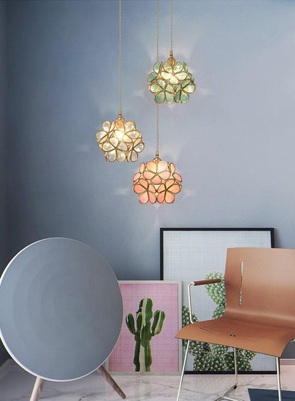Elegant Glass Pendant Ceiling Light Adjustable Height