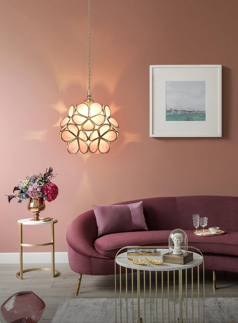 Elegant Glass Pendant Ceiling Light Adjustable Height