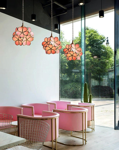 Elegant Glass Pendant Ceiling Light Adjustable Height