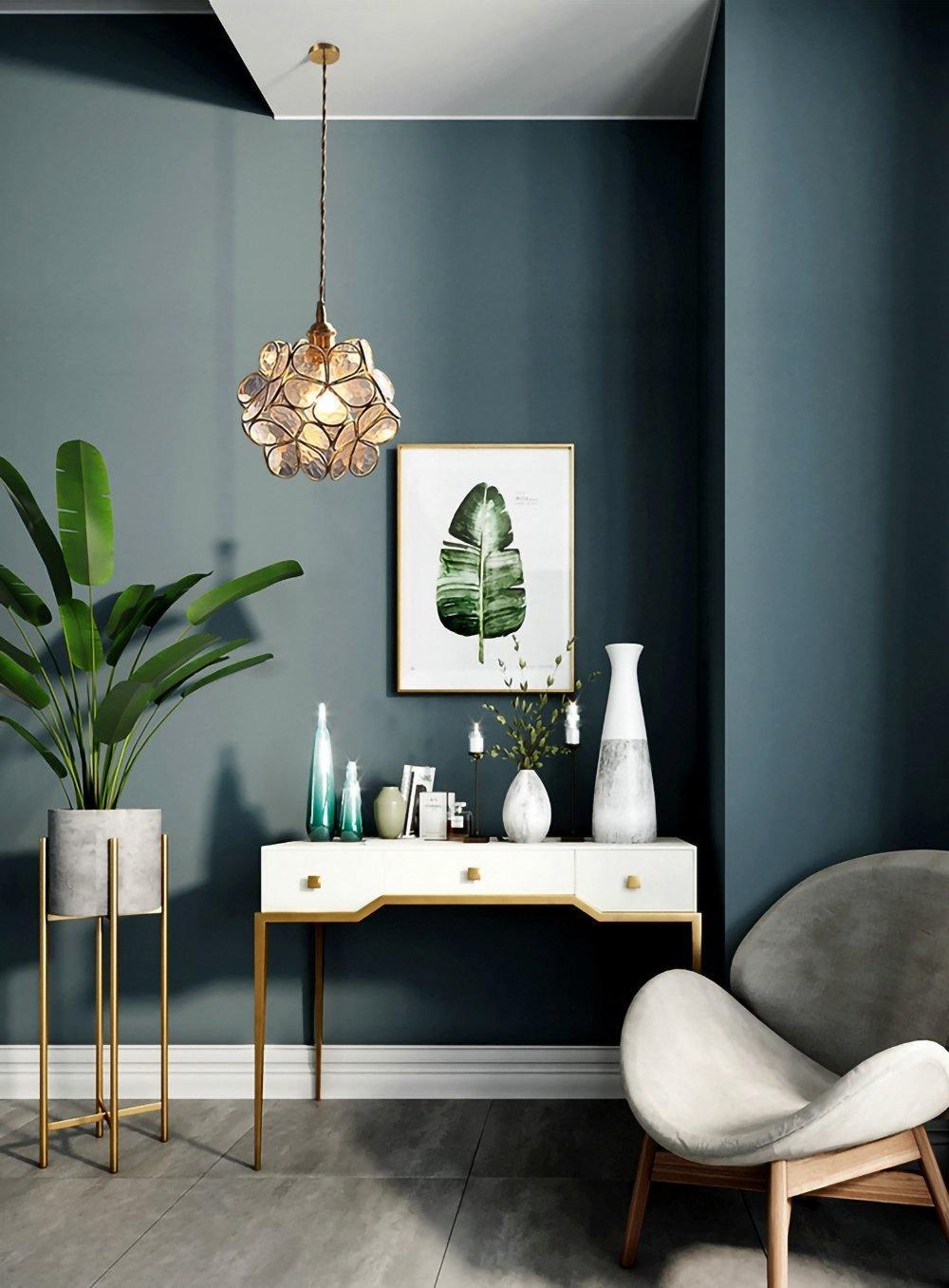 Elegant Glass Pendant Ceiling Light Adjustable Height