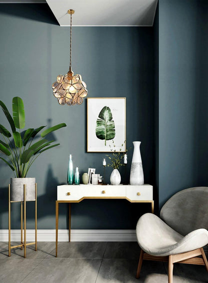 Elegant Glass Pendant Ceiling Light Adjustable Height