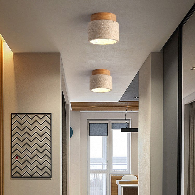 Round Wooden Recessed Ceiling Light Fixture - Cofik