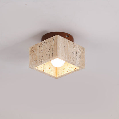 Round Wooden Recessed Ceiling Light Fixture